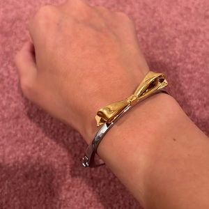 Kate Spade-silver and gold bow bangle